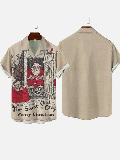 Men's Christmas Funny Graphic Short Sleeve Hawaiian Shirt